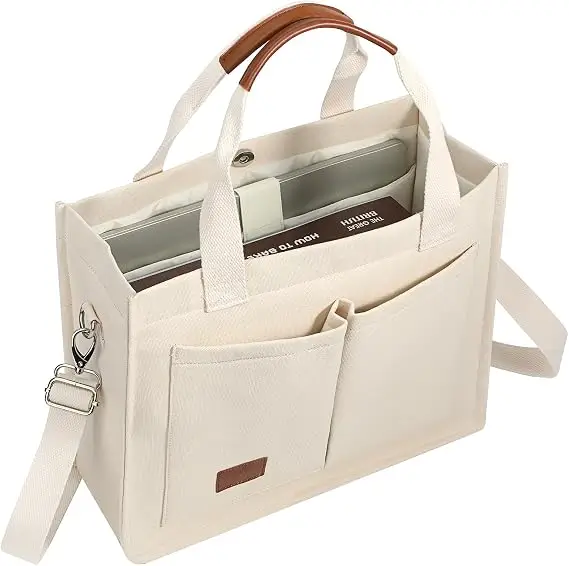 Voova Large Canvas Tote Bag for Women with Shoulder Strap